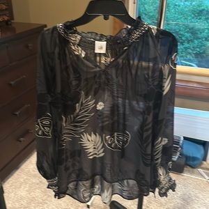 CAbi Aloha floral blouse